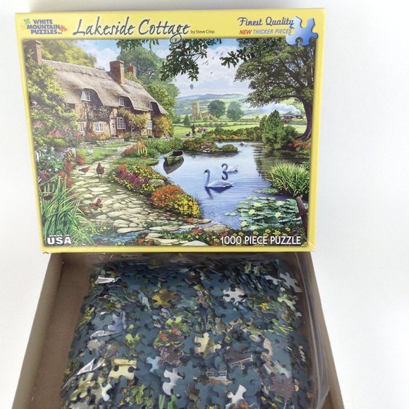 1000 Piece Jigsaw Puzzle Lakeside Cottage - Picture 2 of 12